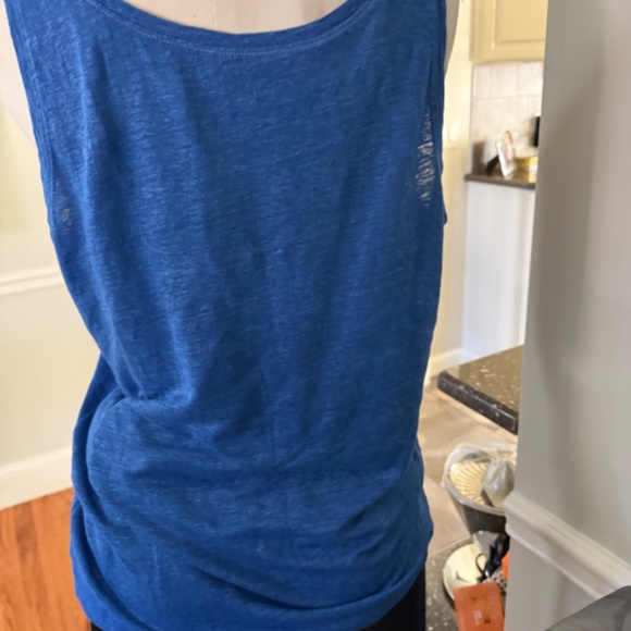 Eileen Fisher M blue tank linen - Picture 2 of 5